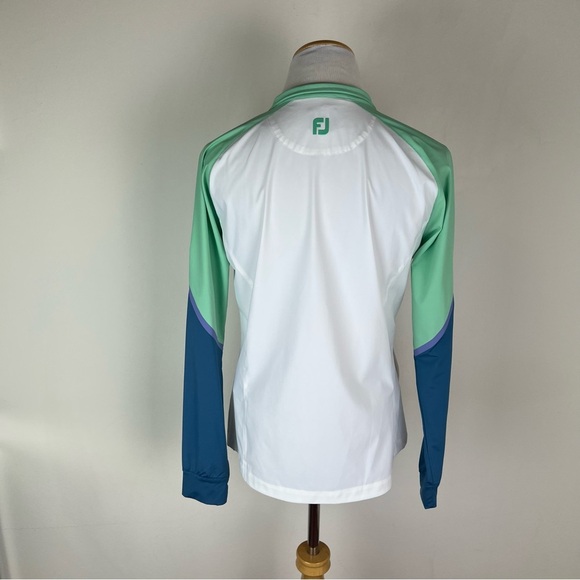 NWT Footjoy Full-Zip Color Block Jacket Blue Green White Size S - Picture 7 of 12